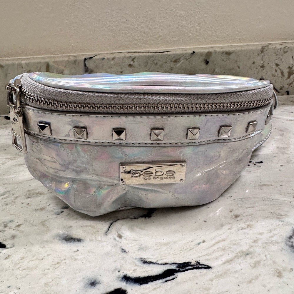 Bebe Iridescent/Chrome Silver Fanny Pack/Waist